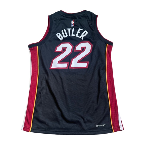 NBA Miami Heat Nike Basketball Jersey Black and Red Nike Dri-Fit Youth Medium - Picture 2 of 5